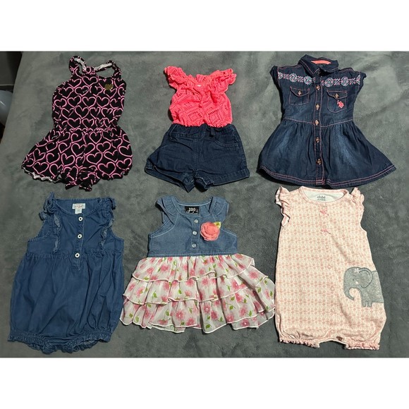 6 Baby Girl Outfits Bundle (Size: 12 Months) - Picture 1 of 3